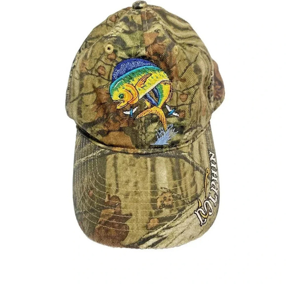 Just Hook 'em Camo Dolphin Baseball Cap-Unisex - Picture 2 of 8